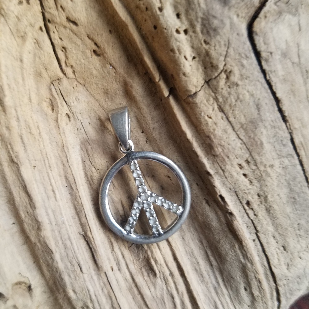 Silver Peace Necklace Charm